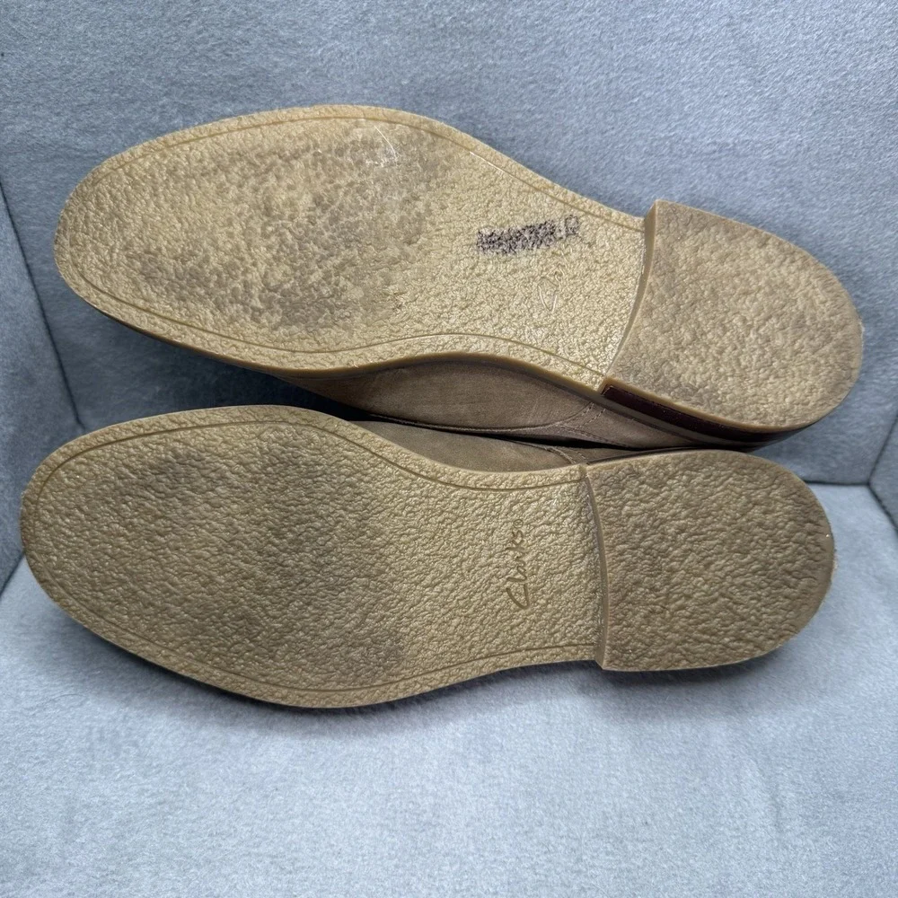 Clarks Collection Men's 10 M Olive Suede Lace Up Plain Toe Casual Shoes